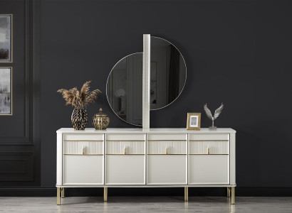 Beige komoda koka skapis Sideboard komodes konsole mēbeles xxl liela