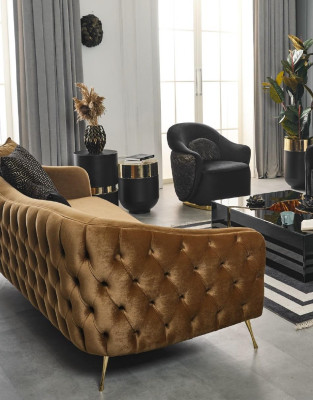 Dīvāns Chesterfield 3+1 sēdvietu dīvāns Mēbeles kafijas galds Krēsls tekstils audums