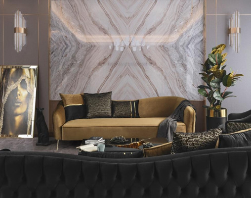 Dīvāns Chesterfield 3+1 sēdvietu dīvāns Mēbeles kafijas galds Krēsls tekstils audums
