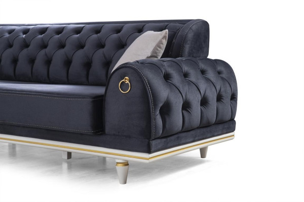 Dzīvojamā istaba Mēbeles Dīvāns Sofa Chestervilas krēsls Galdiņš 3 gab Stoff