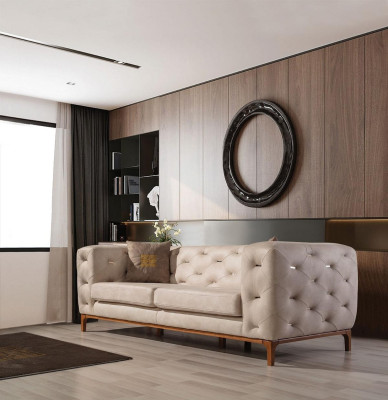 Chesterfield dizaina dīvāns Mūsdienīgs dīvāns Modern Sofagarnitura 3+3+1 komplekts