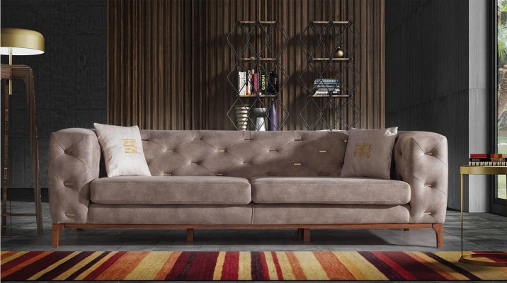 Chesterfield dizaina dīvāns Mūsdienīgs dīvāns Modern Sofagarnitura 3+3+1 komplekts