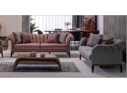 Sofas komplekts Kanapes Polster Moderns 3+3 sēdētāju komplekts Dizaina dīvāni Polster Tekstils Jauns