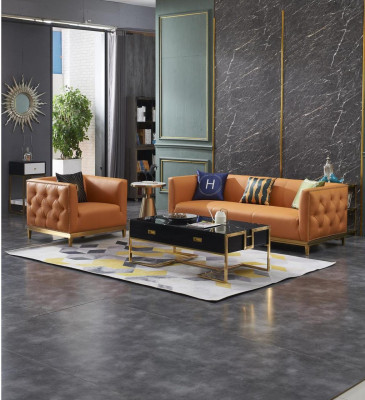 Klasiskā sofa dīvāns Pārvalde 3+1 vieta Dīvāns ādas sēdvieta garnitūra