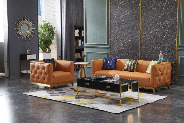 Klasiskā sofa dīvāns Pārvalde 3+1 vieta Dīvāns ādas sēdvieta garnitūra
