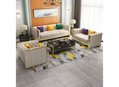 Sofas komplekts 3+2+1 sēdvietu dizaina dīvāns, mīkstā mēbele, moderns luksusa dīvāns.