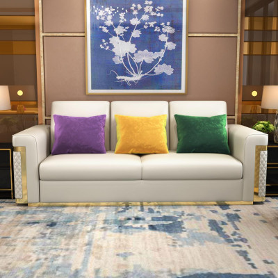 Dizaina mīkstie polsteri, luksusa sēdēt, dīvāns, auduma dīvāns, 3-vietīgs mākslīgais ādas divgabala dīvāns!