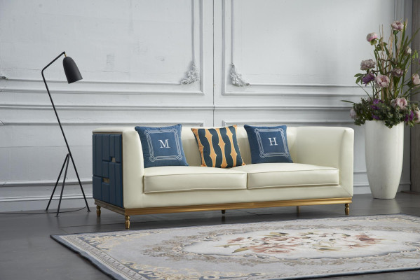 Dizaina klasiskais modernais lielais XXL 3-vietīgais dīvāns no mākslīgā ādas.