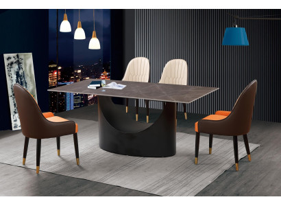 Luksusa galds ēdamgalds kolonnu pamats marmora izskats ēdamistabas mēbeles