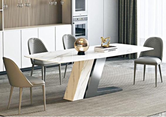 Ess tisch marmor bonzen tische wohn zimmer italien luxus designer edelstahl neu = Ēst galds marmors manta istabas itāļu luksusa dizainera nerūsējošais tērauds jauns