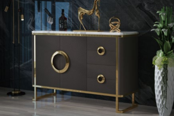 Vērts dizains komode Sideboard Itāļu komodes Lowboards āda.