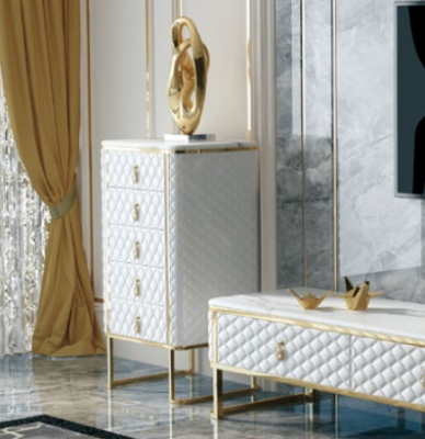 Dekoratīvais komodais Sideboard Kredences Sideboards 5 plaukti Augstais skapītis