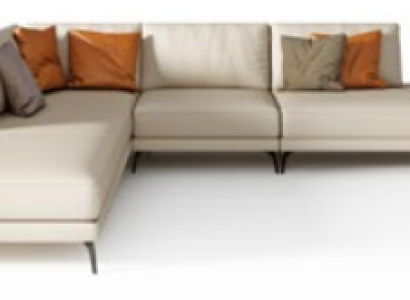 Stūrains mīksta polsterēta dīvāns ar dekoru L formas dizaina dīvāns galdiņš.