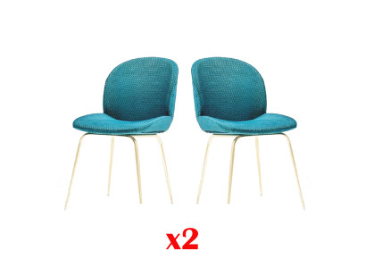 2x krēsli grupa krēsli komplekts audums audums jauns polsterēti ēdamistabas
