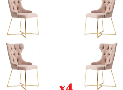 Uzstādiet 4x Chesterfield dizainera masīvkoka krēslu ēdamistabas krēslu dizaineri.