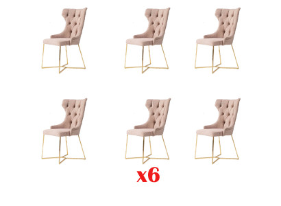 Paņemt krēslu restorānā industrija 6x dizaina krēsli sēdeģi seguma komplekts 'Chesterfield'.
