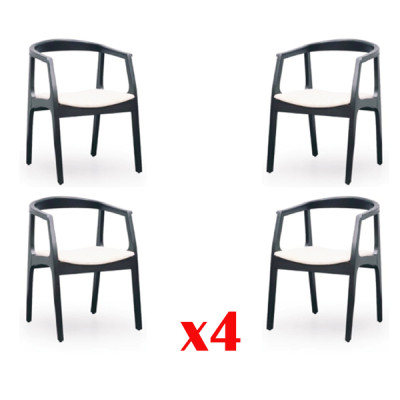 Iestatīt 4x krēsls dizains koka tekstils polster krēsli Gastros restorāns ēdamistaba audums