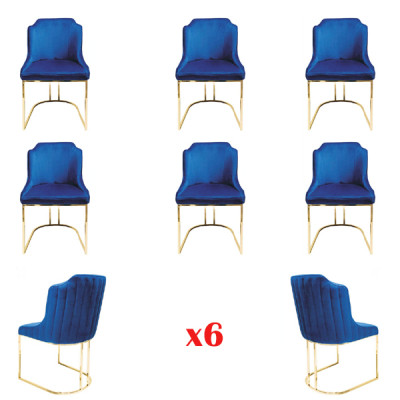 Kopim Set 6x ēdamistabas krēsla komplekts krēsli tekstila pārklājums