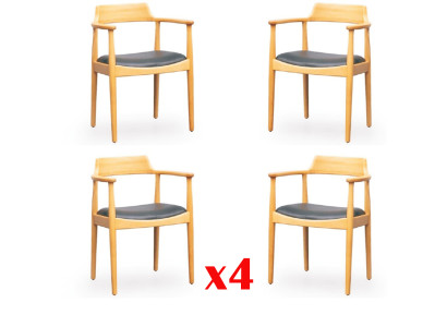Ēdamistabas krēsli koka dizaina krēsls polster komplekts 4x krēsli krēsls audums grupā