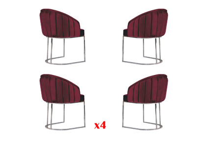 Ēdamistaba 4 x krēsla dizains ar polsterējumu Krēslu komplekts Atpūtas krēsls Lounge