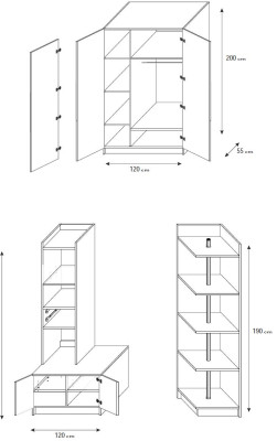 Skapītis Garderobe Bērnu Jauniešu Istaba Jaunie Skapji
