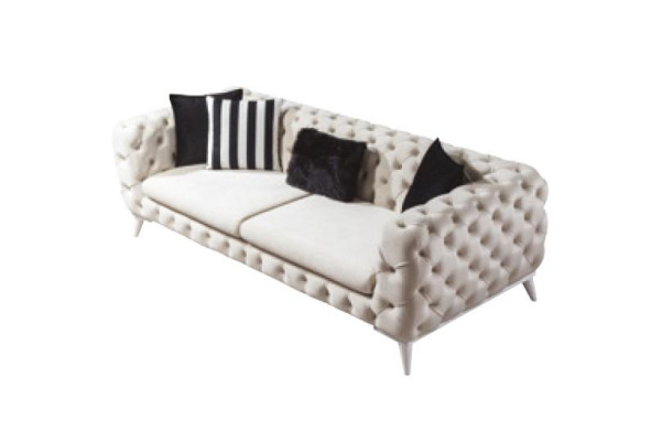 Sofa 3 sēdvietas Baltais Luksusa mēbeles Chesterfield mēbeles Itāļu stils