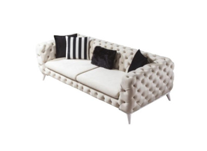 Sofa 3 sēdvietas Baltais Luksusa mēbeles Chesterfield mēbeles Itāļu stils
