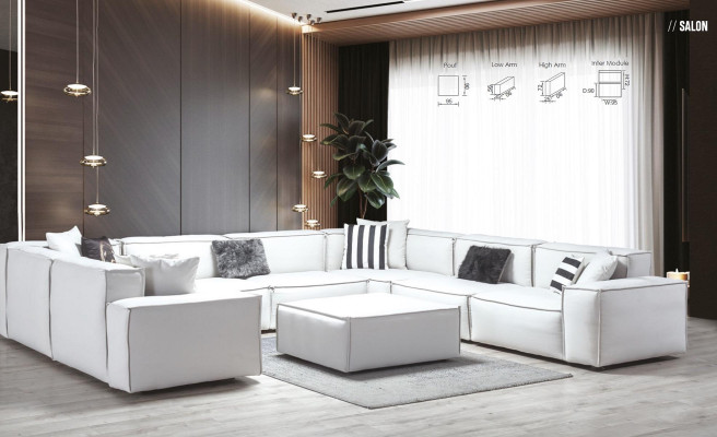 Ieware baltā dzīvo istabas mēbele elegants dizains Itālijas stilā.