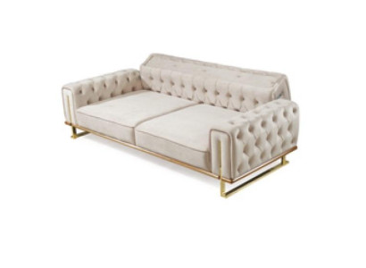 Dīvāns Beige 3-vietīgs viesistabas luksusa dizains Chesterfield Itālijas.