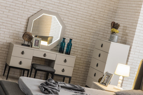 Kumode koka skapji konsoles guļamistabai moderns augstais skapis sānu skapis