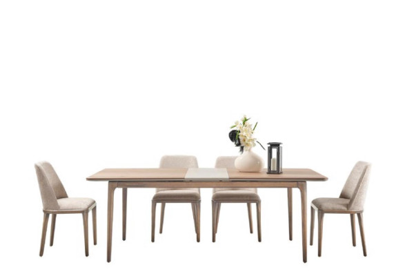Ēdamgrupa ēdamgalds 4 krēsli galds skaņa spogulis Moderns 7 gab.Holzs Beige