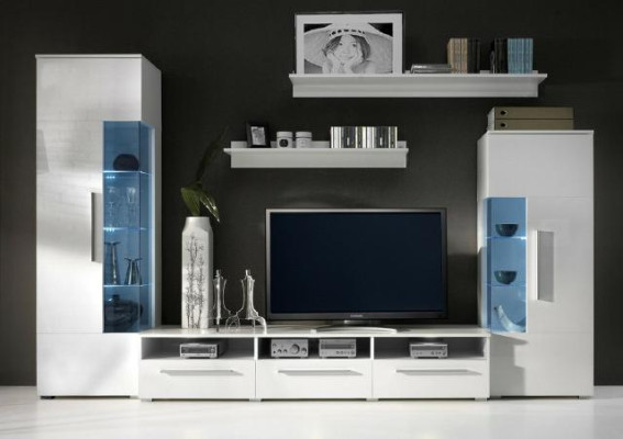 Dizainera dzīvojamā siena RTV TV blīvē +2 vitrīnas uzstādīšanas skapis dzīvojamā istabā sienā jauns