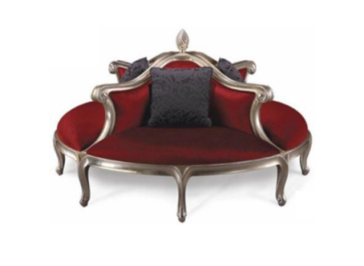 Apļas dīvāns Polster Couch Polster Chesterfield, veļuras pārklāts 4 vietas, antīkais stils.