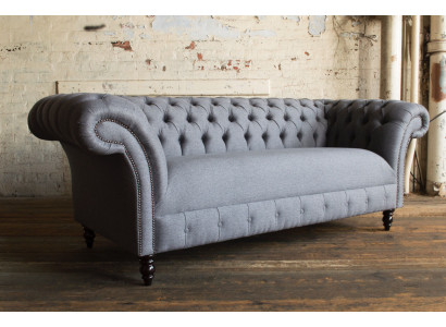 Chesterfield 3 vietu mīkstais dīvāns ādas dīvāns Tekstils Modernais stils audums