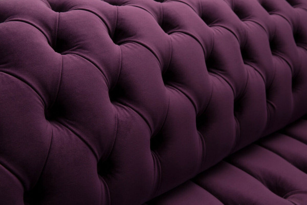 Chesterfield Original Dīvāns Dīvāns Tekstils Dīvāni Audums Lila 225cm Dīvāni
