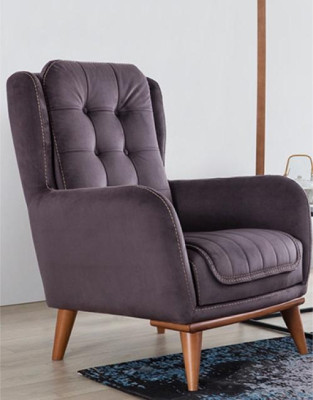 Chesterfield krēsls atpūtai Kluba sofa vienvietīgs dīvāns polsterēts mēbeles brūnā krāsā