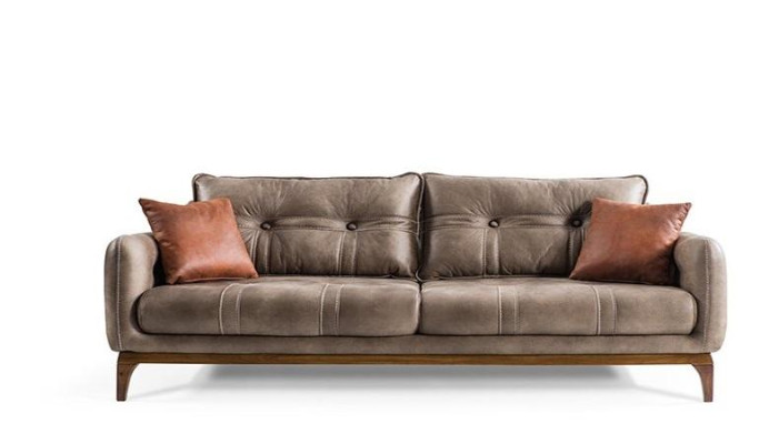 Sofas Dīvāni Trīsvietīgi dizainera dīvāns Dīvāns Polster mēbeles Brūns Dzīvojamā istaba