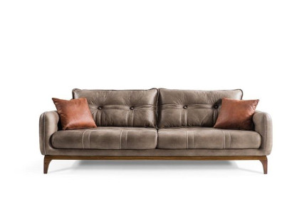 Sofas Dīvāni Trīsvietīgi dizainera dīvāns Dīvāns Polster mēbeles Brūns Dzīvojamā istaba