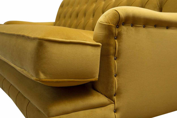 Chesterfield dīvāns 3 vietu apšuvums tekstila audums Dīvāns Elegantie dīvāni