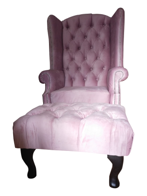 Chesterfield ausu krēsls atpūtas krēsls Samtie Rozā Sēdvietas Klubs Relax Lounge Club