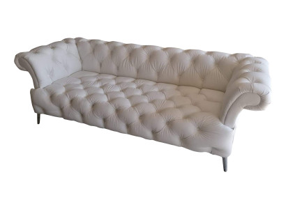 Chesterfield dīvāns 3 vietīgs luksusa mākslīgais ādas dīvāns baltā krāsā ādas dīvāns