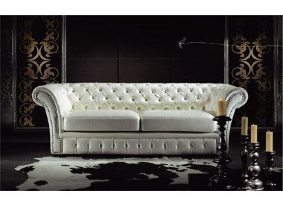 Chesterfield Sofa Luksusa trīsvietīgā dīvāna istabas dīvāns Baltā krāsā