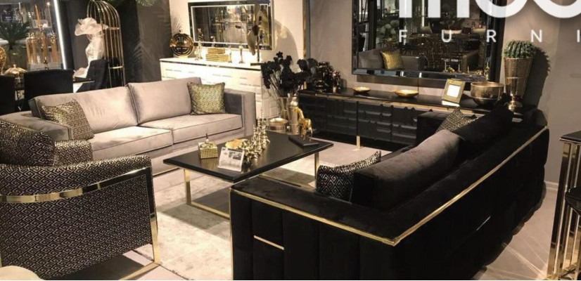 Sofa komplekts 3+3 vietu dīvānam krēslam, mīkstajam dīvānam un luksusa auduma klājumam