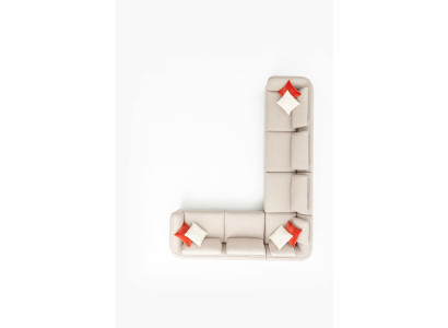 Stūriena sofa L-formas dizains moderns luksusa dzīvojamā istaba bēša dīvāns