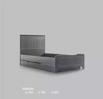 Moderns mēbeļu dizains Bērnu gultiņas Gultas Gulta melna 100x200cm