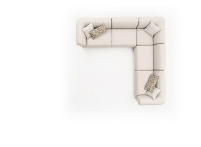 Stūra dīvāns Beža dzīvojamā istaba Dīvāns L formā Moderna mēbele Tekstils