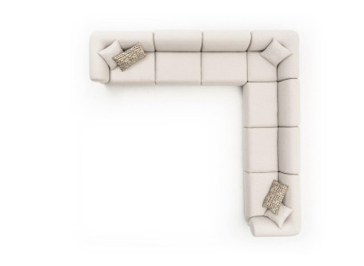 Sofa L-formas Polster Couch Dzīvojamā istaba Moderna Mēbeles 405x405cm Dīvāni Stūra dīvāns