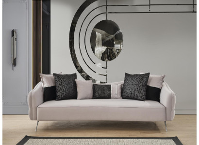 Trīs vietu Chesterfield dīvāns 3 sēdvietu dīvānu dizains Moderns audums Balts