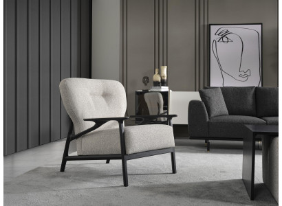 Krēsls Ar ķieģeļveida rokturiem Moderns audums Dzīvojamā Istaba Poliesters Balts Dizains