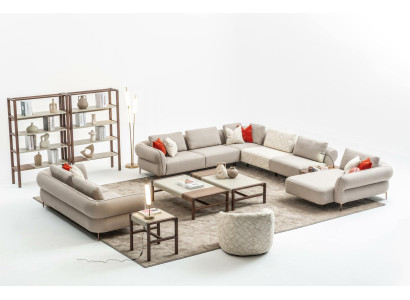 Sofas komplekts 2+1 sēdvietu Ā-veida dīvāns dzīvojamā istabā Komplektā Luxus dīvāni